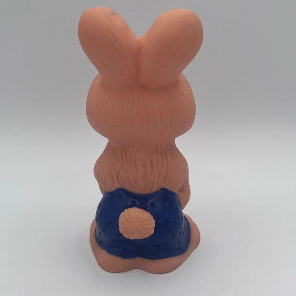 Vintage Soviet‎ Russian Rubber Bunny Toy Blue Shorts 6